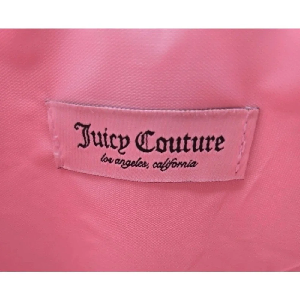 JUICY COUTURE Cosmetic Travel Makeup Bag Large Pink ‎ Zipper Toiletry Pouch NWT